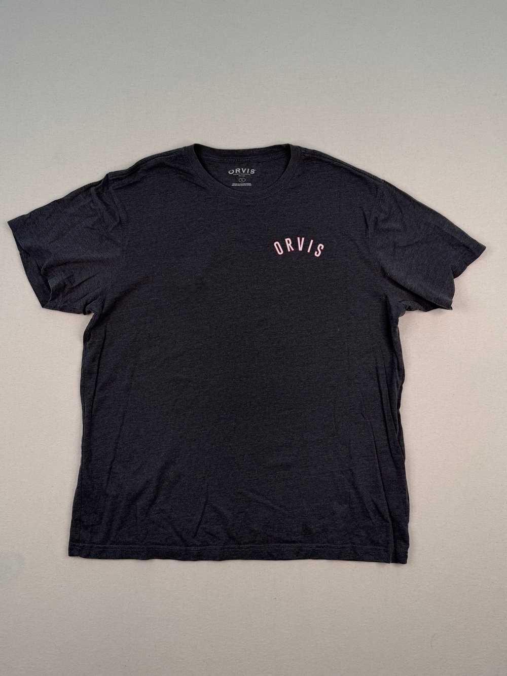 Orvis Grey Logo Graphic T Shirt Outdoor Gorpcore Minimal Streetwear Size L